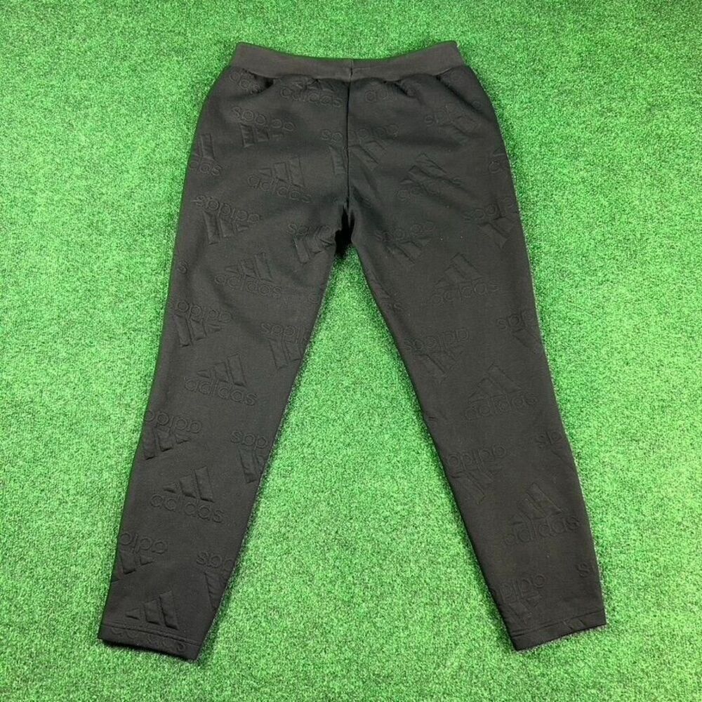 Adidas Aeroready Women Medium Black Jacquard Logo Joggers Sweatpants No Size Tag - Picture 3 of 7
